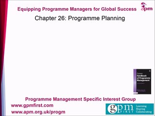 Chapter 26 : Programme Planning is iterative