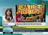 Brasileños mantienen sus marchas para exigir la salida del pdte.