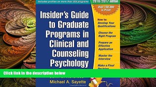 behold  Insider s Guide to Graduate Programs in Clinical and Counseling Psychology: 2016/2017