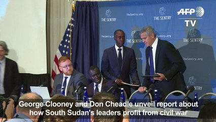 Clooney, Cheadle present report on S. Sudan leaders' corruption