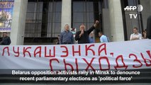 Belarus opposition activists protest after election 'farce'