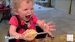 Adorable Girl Really Enjoys Her First Cupcake