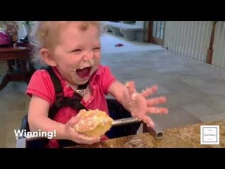 Adorable Girl Really Enjoys Her First Cupcake