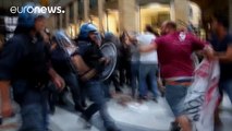 Disturbios en Nápoles durante la visita del Primer ministro, Matteo Renzi