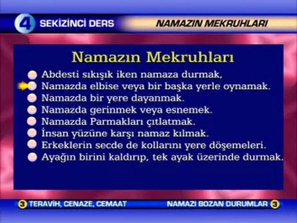 Ders 8 - Namazın Sünnetleri ve Mekruhları