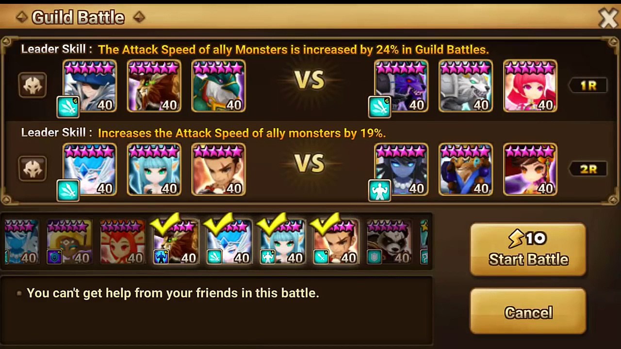 Summoners War Guild War Battle Team Polling