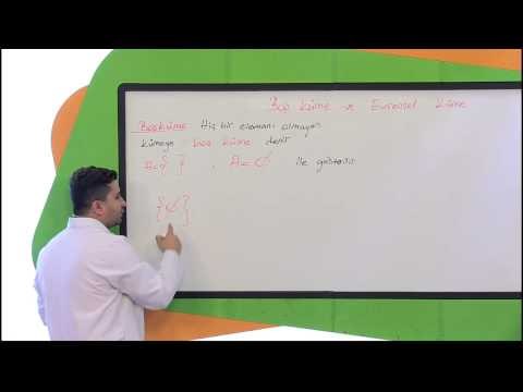 9. Sınıf Matematik Görüntülü Eğitim Seti Boş Küme ve Evrensel Küme