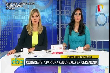 Tania Pariona fue abucheada en ceremonia de homenaje a victimas del terrorismo