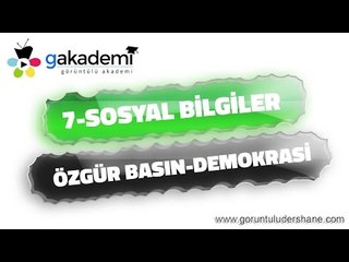 7.Sınıf Sosyal Bilgiler Özgür Basın Demokrasinin Temeldir