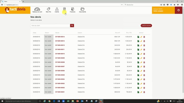 Comment créer un devis pour des travaux menuiserie remplacement d'une porte de garage