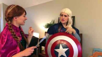 Frozen Elsa Turns Into Spidergirl, Hulk & Captain America Fun Superhero Movie In Real Life In 4K