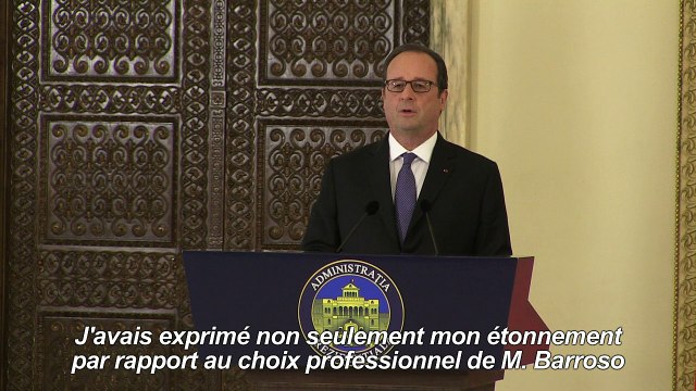 Barroso chez Goldman Sachs: Hollande soutient la demande de l'UE