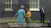 Myanmar's Suu Kyi meets British PM May on historic visit