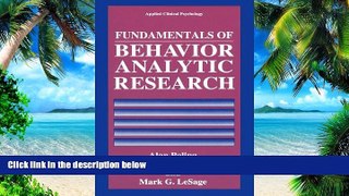 Big Deals  Fundamentals of Behavior Analytic Research (Nato Science Series B:)  Best Seller Books