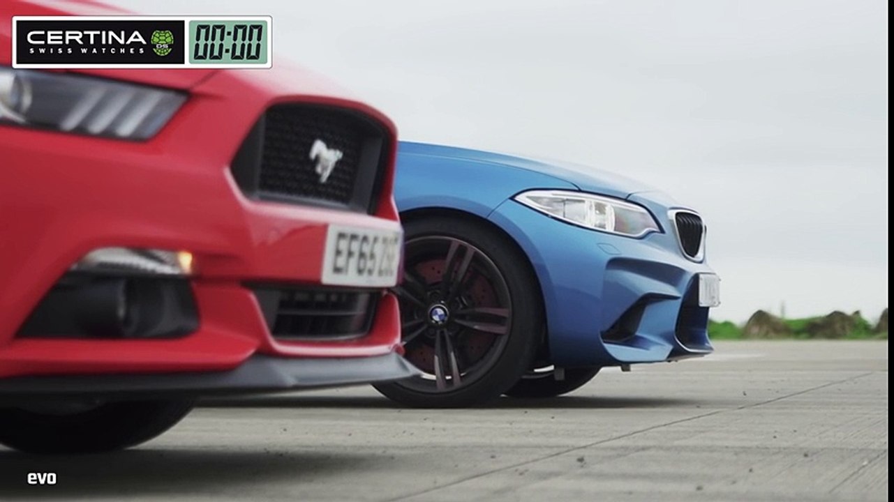 Ford Mustang 5.0 GT vs BMW M2 - Which is fastest   evo DRAG BATTLE
