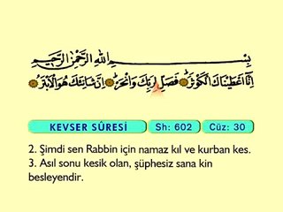 116. Kevser - Türkçe Okunuşlu - Mealli Kur'an-ı Kerim Hatim Seti