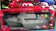 Cars 2 Combat Ship Playset with 3 Diecast Cars Tony Trihull Lights Sounds Diecast Disney Pixar toys