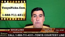 Rice Owls vs. Baylor Bears Free Pick Prediction NCAA College Football Odds Preview 9-16-2016