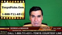 Missouri Tigers vs. Georgia Bulldogs Free Pick Prediction NCAA College Football Odds Preview 9-17-2016
