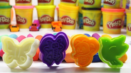 Play and Learn Colours with Play Dough Butterfly, Dog and Dolphin Molds Fun Happy Kids Fun