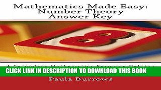 [New] Mathematics Made Easy: Number Theory Answer Key: A Secondary Mathematics Resource Helping