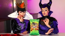 Maleficent vs Evil Queen Doritos Roulette Challenge Girls Battle Spicy and Hot Chips. DisneyToysFan.