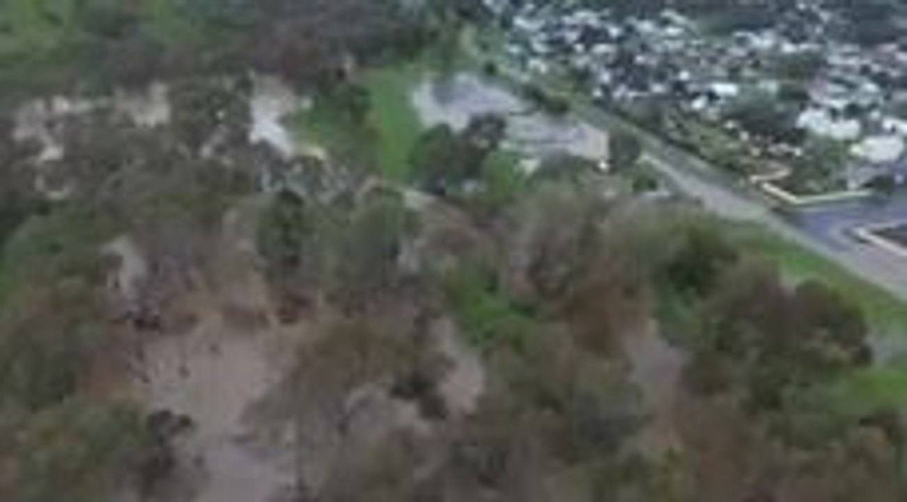 Drone Shows Coleraine Inundated by Floodwater as Rainfall Continues
