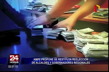 Proponen que se restituya reelección de alcaldes y gobernadores regionales
