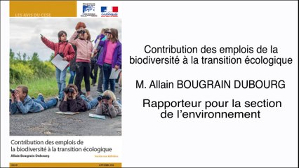 Contribution des emplois de la biodiversité à la transition écologique - cese