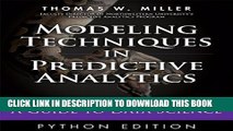 [PDF] Modeling Techniques in Predictive Analytics with Python and R: A Guide to Data Science (FT