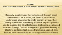 How to Configure File Attachment Security in Outlook