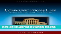 New Book Communications Law: Liberties, Restraints, and the Modern Media (Wadsworth Series in Mass