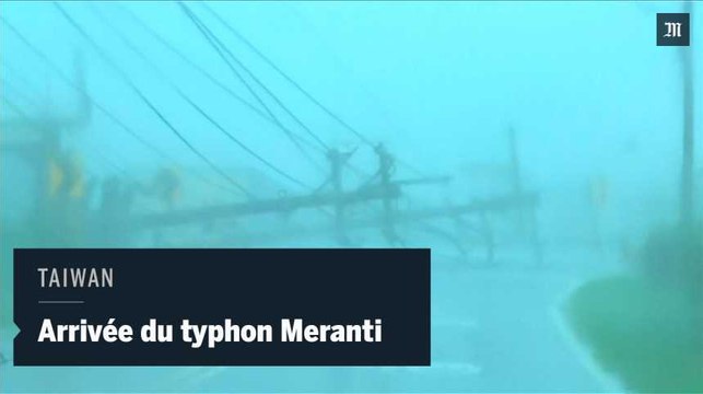 Le typhon Meranti souffle sur Taïwan