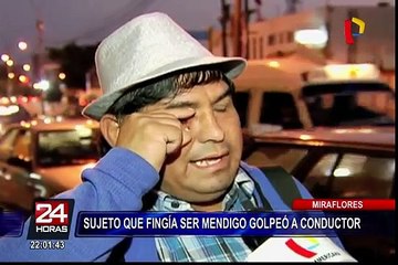 Falso mendigo agredió a chofer de bus en Miraflores
