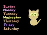 Days of the Week Spelling w/ Cute Dancing Kitten - The Kids' Picture Show (Fun & Educational)