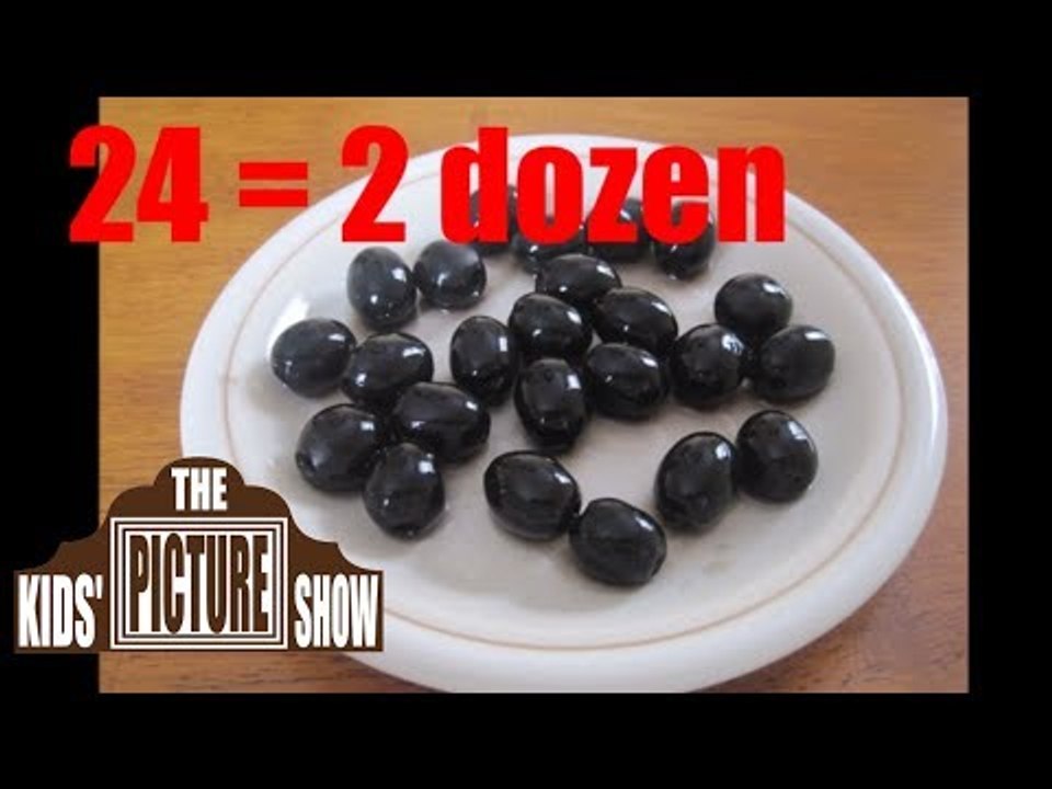 Counting Olives - Two Dozen Olives - The Kids' Picture Show (Fun & Educational Learning Video)