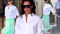 Victoria Beckham is simply stunning in flowing skirt and shirt after opening up about family life