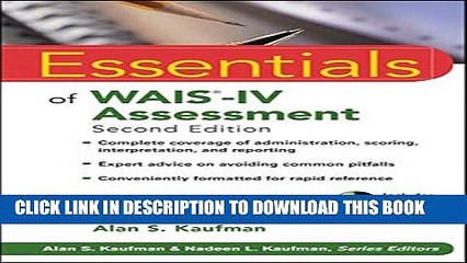 [PDF] Essentials of WAIS-IV Assessment (Essentials of Psychological Assessment) Full Online