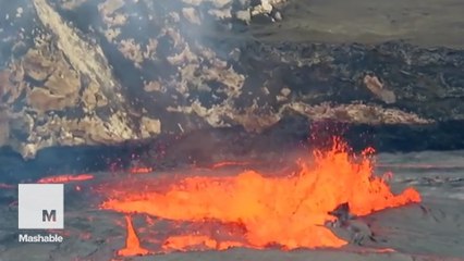 Check out this lava spewing from one of Hawaii's active volcanoes.