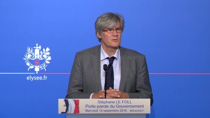 Compte rendu du Conseil des ministres du 14 septembre 2016