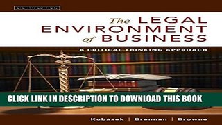 [PDF] The Legal Environment of Business: A Critical Thinking Approach (8th Edition) Popular