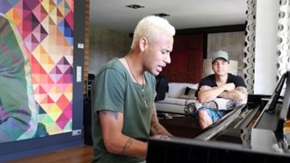 Neymar with his first song