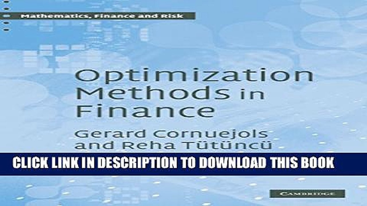 [PDF] Optimization Methods in Finance (Mathematics, Finance and Risk) Full Online