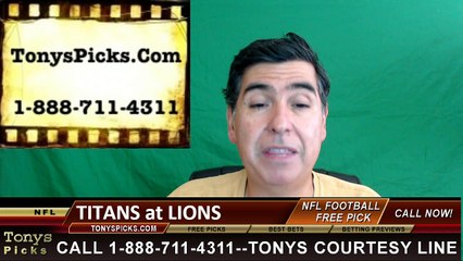 Detroit Lions vs. Tennessee Titans Free Pick Prediction NFL Pro Football Odds Preview 9-18-2016