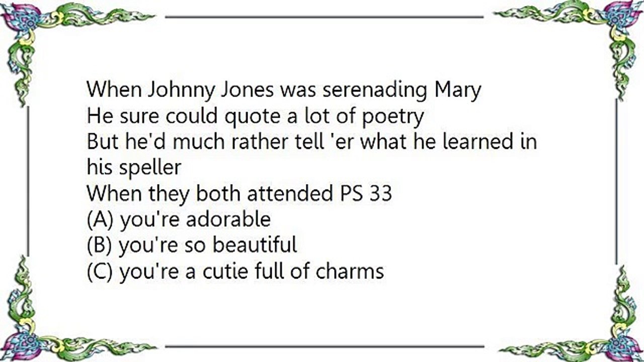 Rosemary Clooney 'A' You're Adorable The Alphabet Song Lyrics video