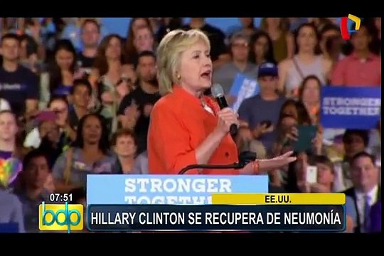 EEUU: Hillary Clinton se recupera de neumonía