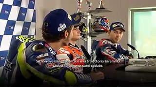 Misano 2016 Moto GP Rossi and Lorenzo arguing in post race press conference