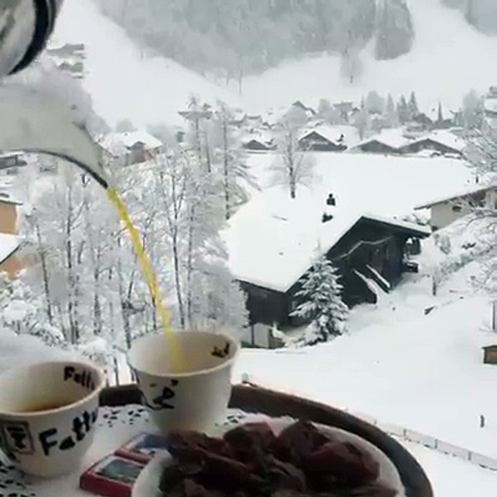 snowfall. Amazing view