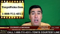 Michigan Wolverines vs. Colorado Buffaloes Free Pick Prediction NCAA College Football Odds Preview 9/17/2016