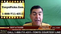 Tulane Green Wave vs. Navy Midshipmen Free Pick Prediction NCAA College Football Odds Preview 9/17/2016